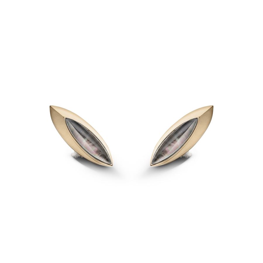 Bronze earrings with grey mother-of-pearl 'Navetta' AURUM | OR SCUDOBRO MOP GRI